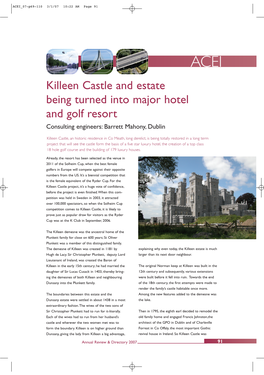 Killeen Castle and Estate Being Turned Into Major Hotel and Golf Resort Consulting Engineers: Barrett Mahony, Dublin