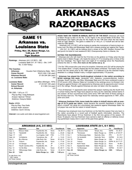Arkansas Razorbacks 2005 Football