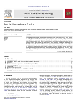 Bacterial Diseases of Crabs: a Review ⇑ W