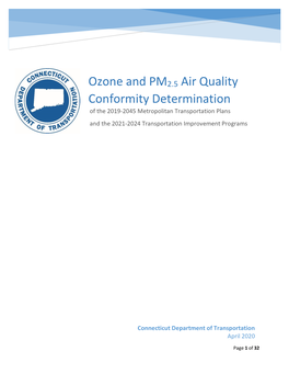 Ozone and PM2.5 Air Quality Conformity Determination of the 2019-2045 Metropolitan Transportation Plans and the 2021-2024 Transportation Improvement Programs