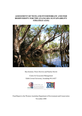 Assessment of Wetland Invertebrate and Fish Biodiversity for the Gnangara Sustainability Strategy (Gss)