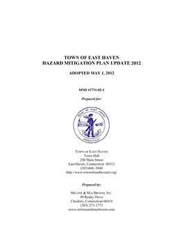 Town of East Haven Hazard Mitigation Plan Update 2012