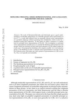 Reducible Principal Series Representations, and Langlands Parameters for Real Groups3