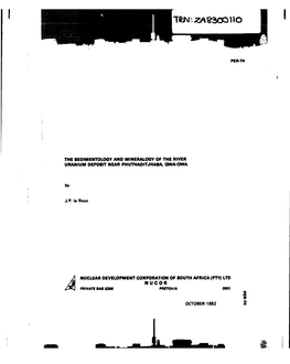The Sedimentology and Mineralogy of the River Uranium Deposit Near Phuthaditjhaba, Qwa-Qwa