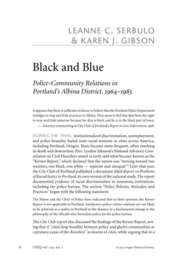 Black and Blue: Police-Community Relations in Portland's Albina