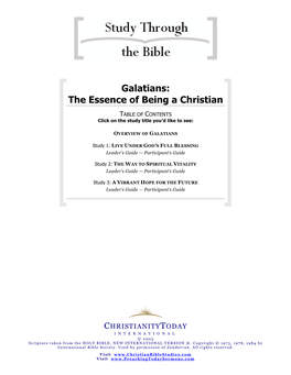 Galatians: the Essence of Being a Christian - Study 1