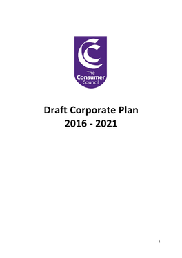 Draft Corporate Plan 2016 - 2021