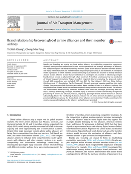 Brand Relationship Between Global Airline Alliances and Their Member Airlines