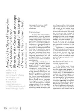 Analysis of the State of Preservation of the M Edieval Fortification Elements, in the C Ontext of Landscape a Ttractiveness Base