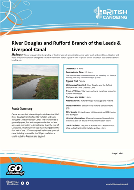 River Douglas and Rufford Branch of the Leeds & Liverpool Canal