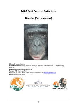 EAZA Best Practice Guidelines Bonobo (Pan Paniscus)