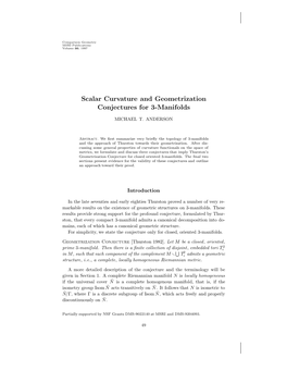 Scalar Curvature and Geometrization Conjectures for 3-Manifolds