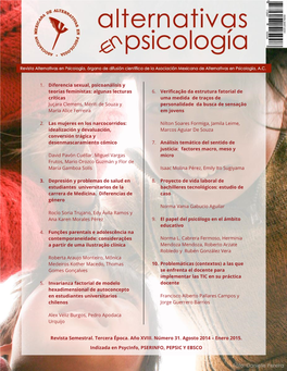 Revista Alternativas En Psicología. Número 28. Febrero-Julio 2013