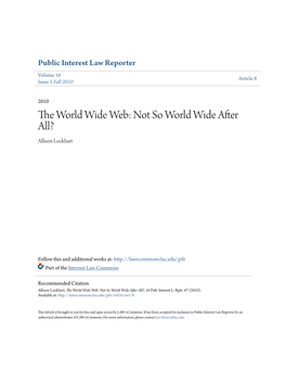 The World Wide Web: Not So World Wide After All?, 16 Pub