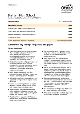 Stalham High School Brumstead Road, Stalham, Norwich, Norfolk NR12 9DG