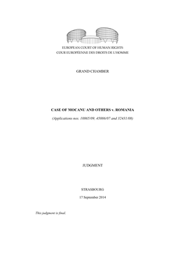 GRAND CHAMBER CASE of MOCANU and OTHERS V. ROMANIA