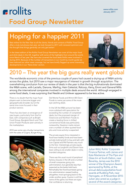 Food Group Newsletter