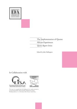 The Implementation of Quotas: African Experiences Quota Report Series