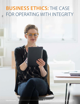 Business Ethics: the Case for Operating with Integrity