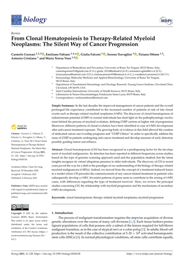 From Clonal Hematopoiesis to Therapy-Related Myeloid Neoplasms: the Silent Way of Cancer Progression
