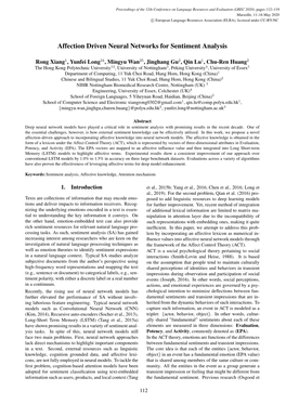 Affection Driven Neural Networks for Sentiment Analysis