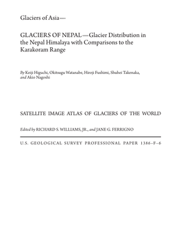 GLACIERS of NEPAL—Glacier Distribution in the Nepal Himalaya with Comparisons to the Karakoram Range