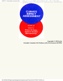 Climate Impact Assessment, Index
