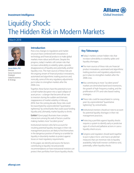 Liquidity Shock: the Hidden Risk in Modern Markets March 2018