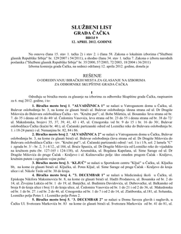 Službeni List Grada Čačka Broj 9 12