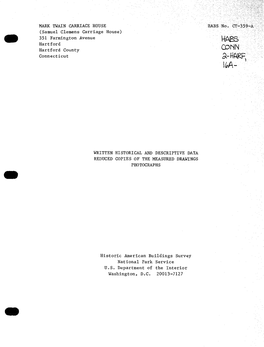 Samuel Clemens Carriage House) 351 Farmington Avenue WABS Hartford Hartford County- Connecticut