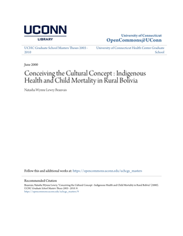 Indigenous Health and Child Mortality in Rural Bolivia Natasha Wynne Lewry Beauvais