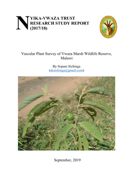 Vascular Plant Survey of Vwaza Marsh Wildlife Reserve, Malawi