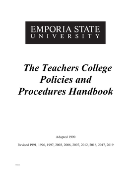 The Teachers College Policies and Procedures Handbook.Pdf