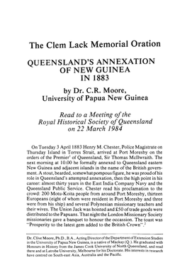 The Clem Lack Memorial Oration