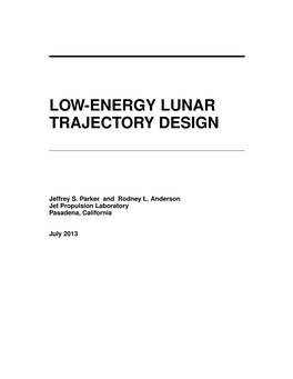 Low-Energy Lunar Trajectory Design