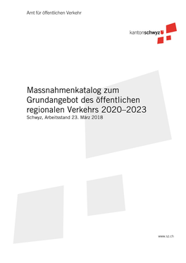 Massnahmenkatalog Zum Grundangebot 2020-2023