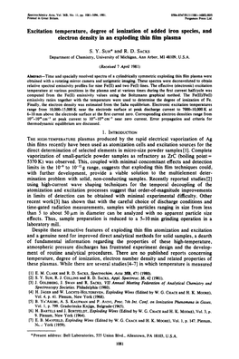 Excitation Temperature, Degree of Ionization of Added Iron Species, and Electron Density in an Exploding Thin Film Plasma