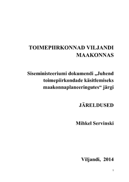 Toimepiirkonnad Viljandi Maakonnas