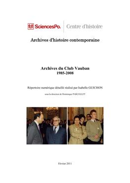 Archives D'histoire Contemporaine Archives Du Club Vauban