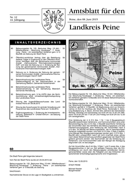 Amtsblatt Für Den Landkreis Peine, Nr