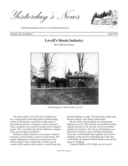 Fall 2019 Lovell’S Shook Industry by Catherine Stone