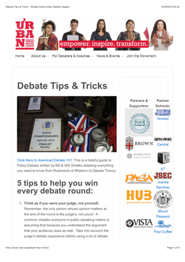 Debate Tips & Tricks