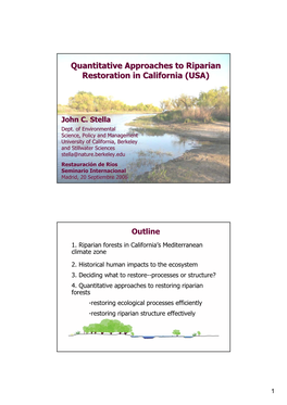 Quantitative Approaches to Riparian Restoration in California (USA)
