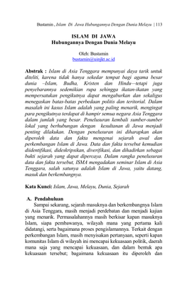 Bustamin , Islam Di Jawa Hubungannya Dengan Dunia Melayu | 113