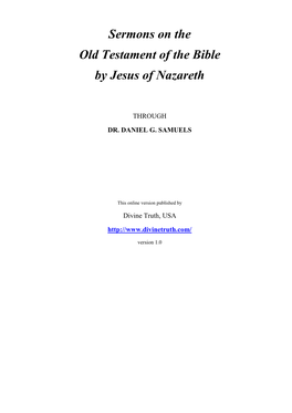 Sermons on the Old Testament of the Bible by Jesus of Nazareth