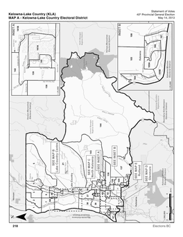 Kelowna-Lake Country (KLA) 40Th Provincial General Election MAP a - Kelowna-Lake Country Electoral District May 14, 2013