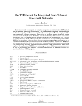 On Ttethernet for Integrated Fault-Tolerant Spacecraft Networks