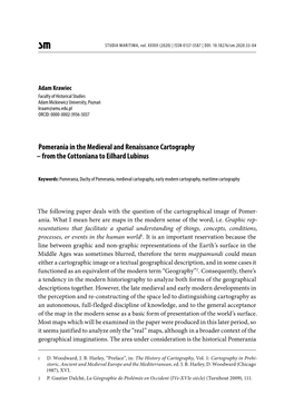 Pomerania in the Medieval and Renaissance Cartography – from the Cottoniana to Eilhard Lubinus