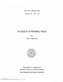 The Dialects of Marinduque Tagalog