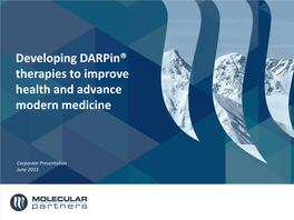 Darpinstm the Next Generation of Protein Drugs MP0112 – the Best